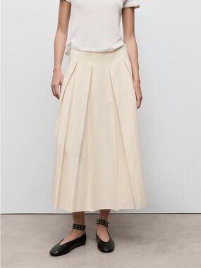 Mango Pleated Midi Skirt